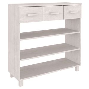 vidaXL Konsolinis staliukas HAMAR, baltas, 90x35x90cm, pu&scaron;ies masyvas