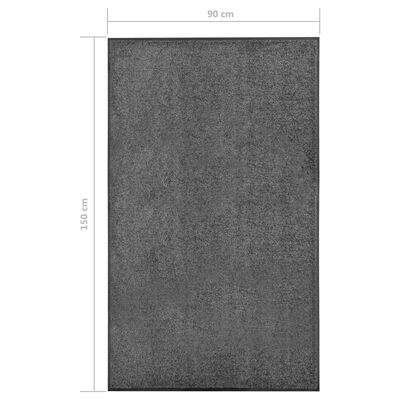 vidaXL Durų kilimėlis, antracito spalvos, 90x150cm, plaunamas