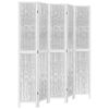 vidaXL Kambario pertvara, 5 segmentai, balta, paulovnijos masyvas