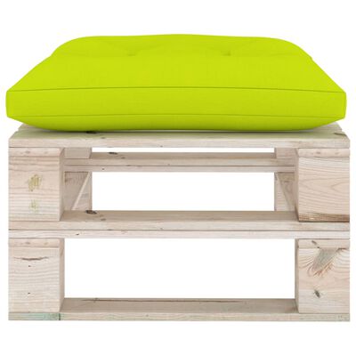 vidaXL Otomanė iš paletės su šviesiai žalia pagalvėle, pušies mediena