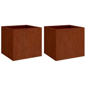vidaXL Loveliai, 2vnt., 49x47x46cm, Corten plienas