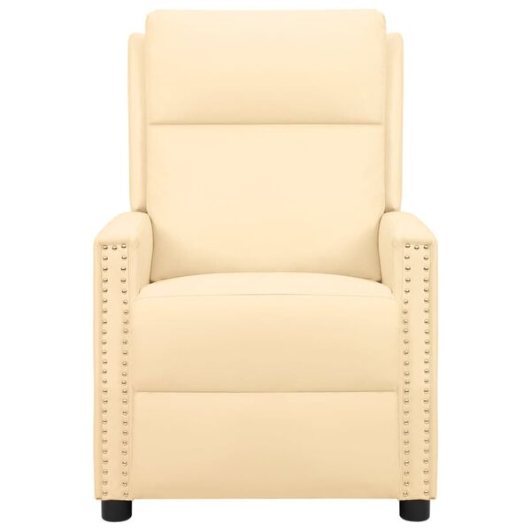 vidaXL Elektrinis masažinis krėslas, kreminės spalvos, dirbtinė oda