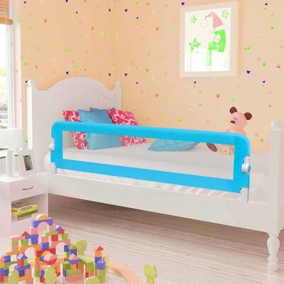 vidaXL Apsauginis turėklas vaiko lovai, mėlynas, 120x42cm, poliesteris