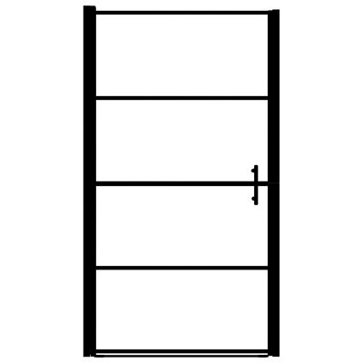 vidaXL Dušo durys, juodos, 81x195cm, grūdintas stiklas, matinės