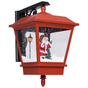 vidaXL Sieninis žibintas su LED/Kalėdų Seneliu, raudonas, 40x27x45cm