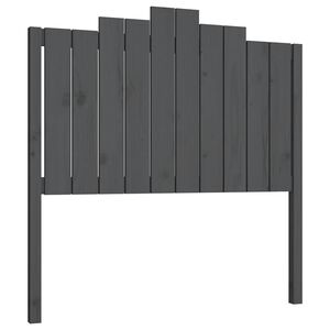 vidaXL Lovos galvūgalis, pilkas, 106x4x110cm, pu&scaron;ies medienos masyvas