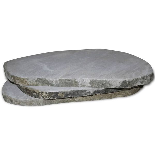 vidaXL Akmenys Sodo Takeliui, 3 vnt., Upės Akmuo