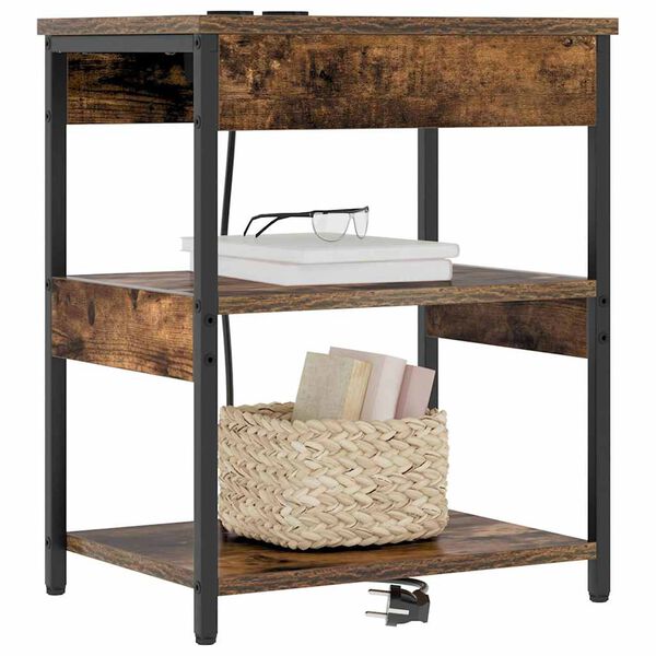 vidaXL &Scaron;alia lovos spintelė 2 pcs Rūkyta ąžuolas 41 x 31 x 51 cm