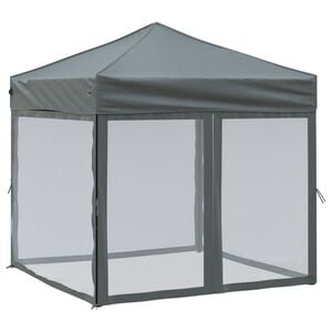vidaXL Proginė palapinė su &scaron;oninėmis sienomis, antracito, 2x2m