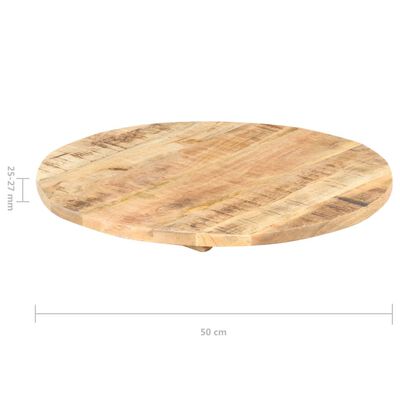 vidaXL Stalviršis, 50cm, mango medienos masyvas, apskritas, 25-27mm