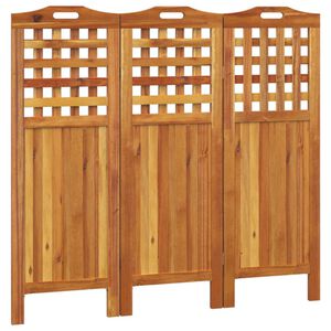 vidaXL Kambario pertvara, 3 segmentai, 121,5x2x115cm, akacijos masyvas