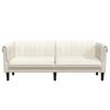 vidaXL Trivietė sofa, kreminės spalvos, aksomas
