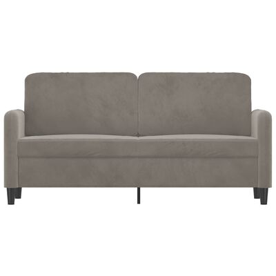 vidaXL Dvivietė sofa, šviesiai pilkos spalvos, 140cm, aksomas