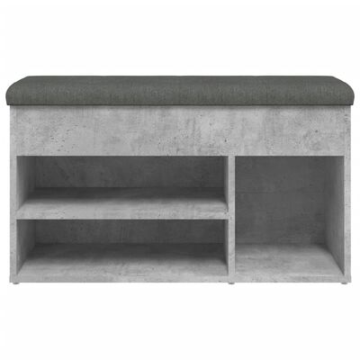 vidaXL Batų suoliukas, betono pilkas, 82x32x45,5cm, apdirbta mediena
