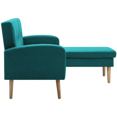 vidaXL L-formos sofa, žalia, 186x136x79 cm, audinio apmušalas