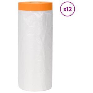 vidaXL Dulkių lapas su klijuojama juosta 12 vnt. Skaidrus HDPE