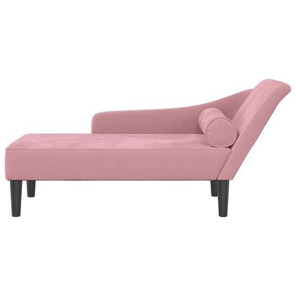 vidaXL Poilsio sofa su pagalvėlėmis, rožinės spalvos, aksomas