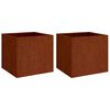 vidaXL Loveliai, 2vnt., 32x30x29cm, Corten plienas