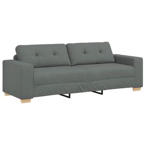 vidaXL Trivietė sofa, tamsiai pilka, 220x78x80 cm, audinys