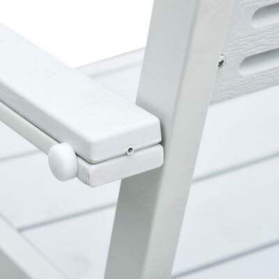 vidaXL Sodo kėdės, 4vnt., baltos spalvos, HDPE, medienos imitacija
