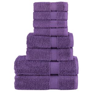 vidaXL Rank&scaron;luosčių rinkinys SOLUND, 8vnt., violetiniai, 600g/m&sup2;