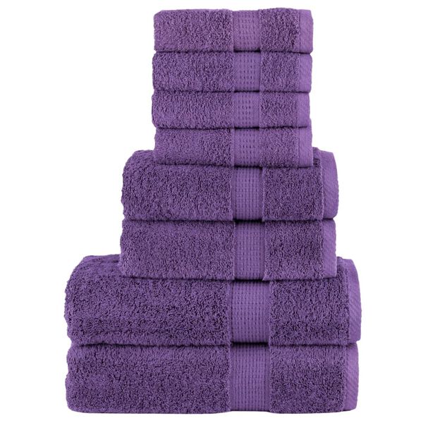 vidaXL Rank&scaron;luosčių rinkinys SOLUND, 8vnt., violetiniai, 600g/m&sup2;