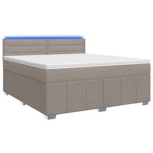 vidaXL Spyruoklinė lova su čiužiniu Taupe 140 x 190 cm Audinys