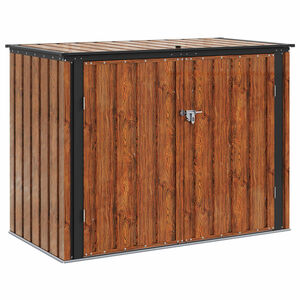 vidaXL Sodo saugojimo dėžė Ruda 151,5 x 82 x 110,5 cm Plienas
