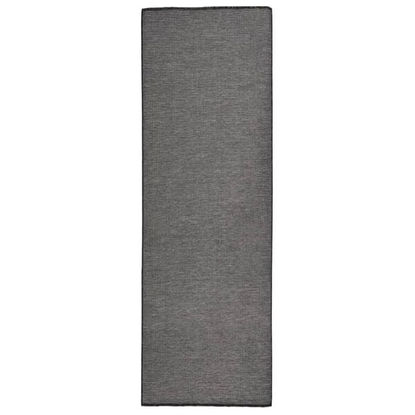 vidaXL Lauko kilimėlis, pilkos spalvos, 80x250cm, plokščio pynimo