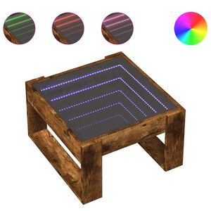 vidaXL Kavos staliukas su Infinity LED lemputėmis, dūminis, 50x53x30cm
