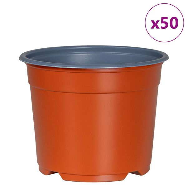 vidaXL Gėlių vazonas 50 pcs Terakotos &Oslash; 15 x 12.5 cm Plastmasė