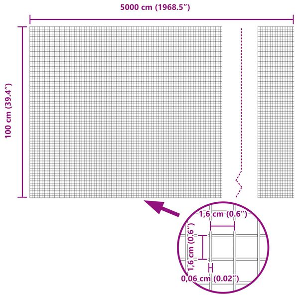 vidaXL Suvirinto vielos tvoros Sidabro 1 x 50 m Plienas