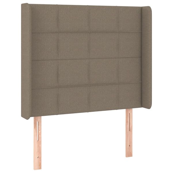 vidaXL Galvūgalis su LED, taupe spalvos, 93x16x118/128cm, audinys