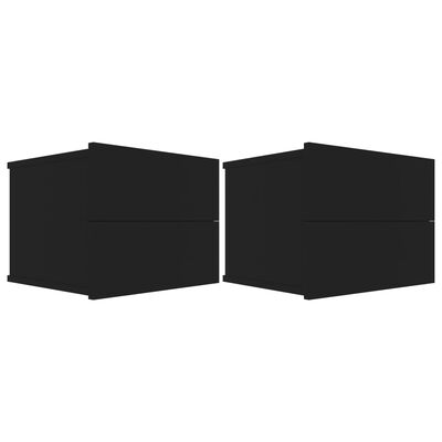 vidaXL Naktinės spintelės, 2vnt., juodos spalvos, 40x30x30cm, MDP