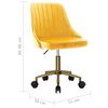 vidaXL Pasukamos valgomojo kėdės, 6vnt., geltonos spalvos, aksomas