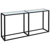 vidaXL Konsolinis staliukas, balto marmuro, 160x35x75,5cm, stiklas