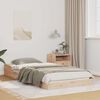 vidaXL Lovos rėmas Ruda 90 x 220 cm Kietos pu&scaron;ies mediena