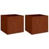 vidaXL Loveliai, 2vnt., 49x47x46cm, Corten plienas