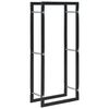 vidaXL Stovas malkoms, juodos spalvos, 44x20x100 cm, plienas