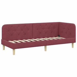 vidaXL Kampinė lovos konstrukcija Vyno raudona 80 x 200 cm audinys