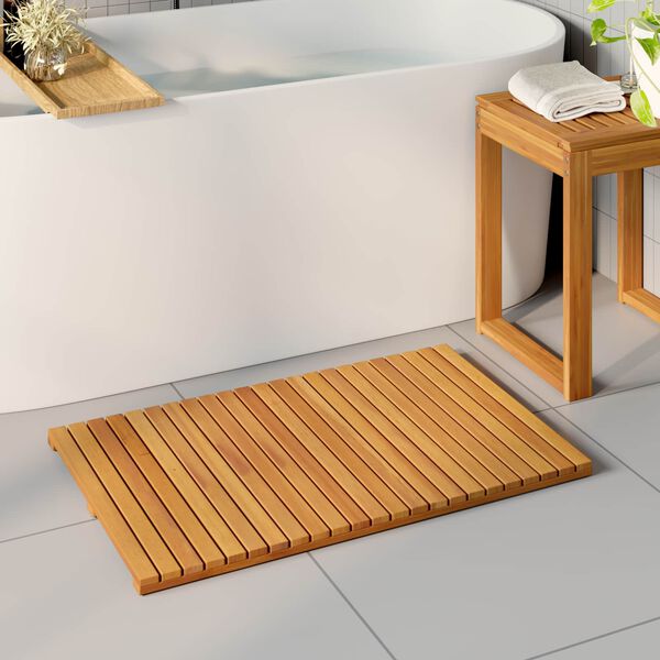 vidaXL Badematte Paprastas Ruda 80 x 50 cm Medis