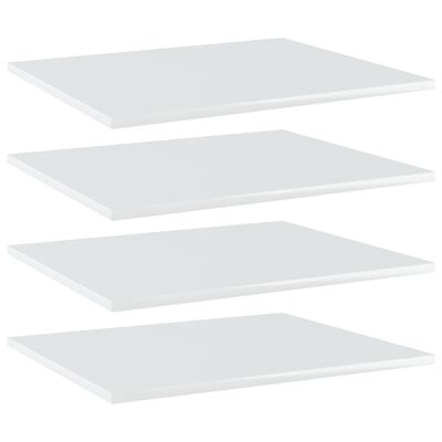 vidaXL Knygų lentynos plokštės, 4vnt., baltos, 60x50x1,5cm, MDP