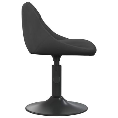 vidaXL Pasukamos valgomojo kėdės, 6vnt., juodos spalvos, aksomas