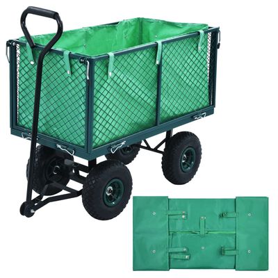 vidaXL Sodo vežimėlio įdėklas, žalios spalvos, audinys