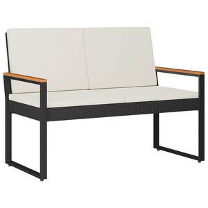 vidaXL Lauko suolas 2 -Seater 107 x 61 x 80 cm poliratanas
