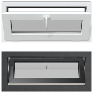 vidaXL Požeminio lango RISOR 90 x 40 cm PVC ir stiklas Antracito