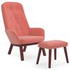vidaXL Poilsio kėdė su pakoja, rožinės spalvos, aksomas