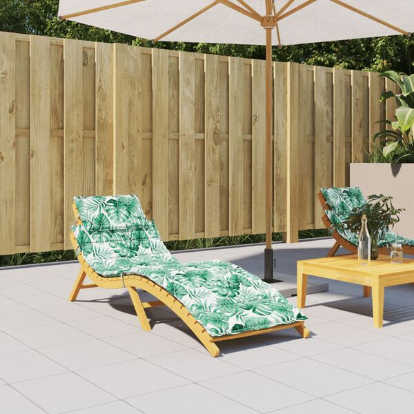 vidaXL Saulės gulto čiužinukas, oksfordo audinys, su lapais