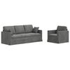 vidaXL Sofos komplektas 2 pcs Tamsiai pilka 198 x 78 x 80 cm Aksomas