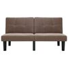 vidaXL Dvivietė sofa, rudos spalvos, audinys